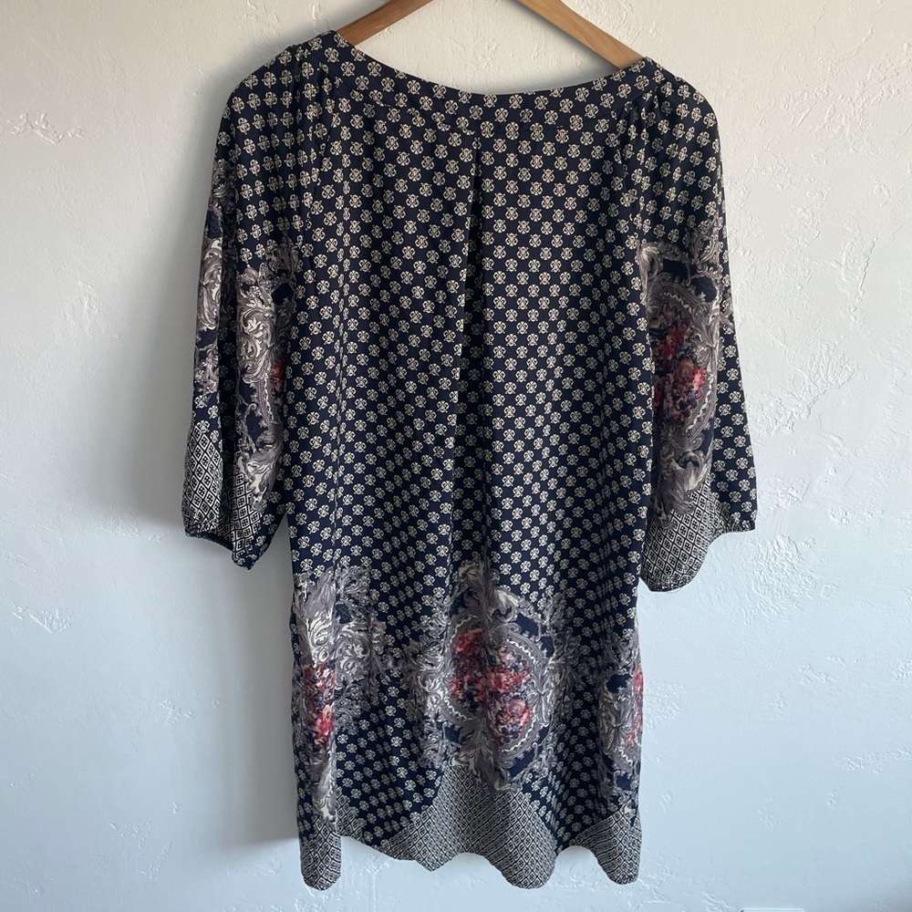 Anthropologie West Kei Navy Floral Shift Dress Size M fall wardrobe - Picture 7 of 9